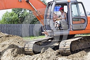 Excavator at the construction site.