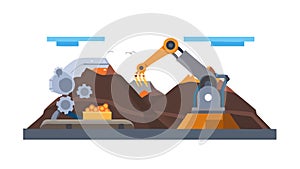 Excavator Construction Site Vector, vector design Generative AI