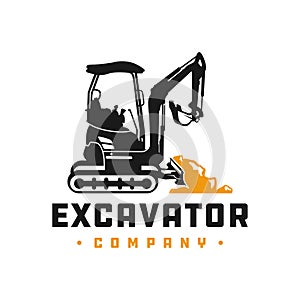 Excavator construction tool logo