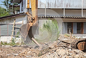 excavator destruction in Work outdoor construction