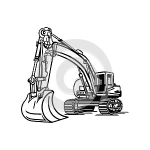 Excavator Dig Digger Machine Equipment - Construction Vehicle - Builder Building Build Fix Logo