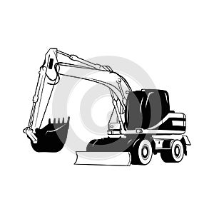 Excavator Dig Digger Machine Equipment - Construction Vehicle - Builder Building Build Fix Logo