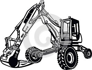 Excavator Dig Digger Machine Equipment - Construction Vehicle - Builder Building Build Fix Logo