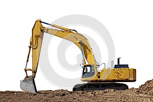 Excavator and dirt, with path