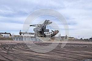 Excavator in the disused lignite opencast Ferropolis - Germany