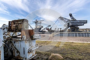 Excavator in the disused lignite opencast Ferropolis - Germany