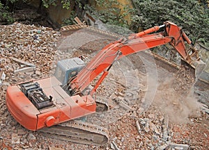 Excavator does some work in Chongqing