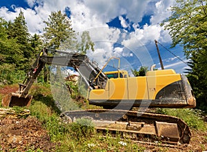 Excavator - Earth Mover in a Construction Site