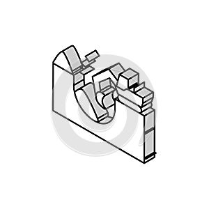 excavator excavate pit for pipeline construction isometric icon vector illustration