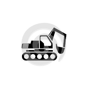 Excavator Flat Vector Icon