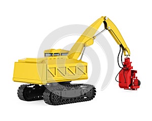 Excavator Forest Mulcher Isolated