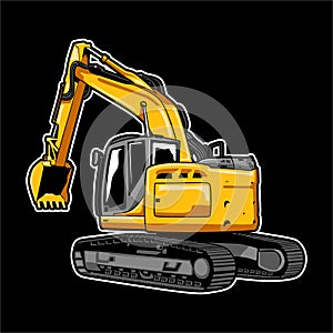 Excavator Gear Construction Equipment Vector