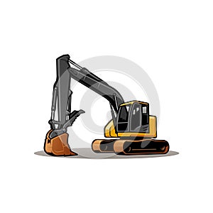 excavator heavy duty construction vector