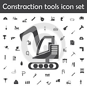 Excavator icon. Constraction tools icons universal set for web and mobile