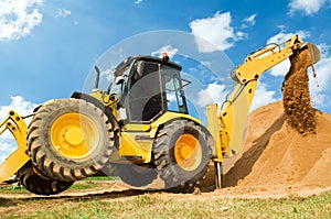 Excavator Loader with backhoe works