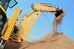 Excavator Loader with backhoe works