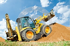 Excavator Loader with backhoe works