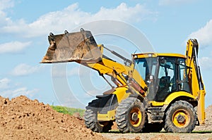 Excavator Loader with backhoe works