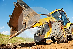 Excavator Loader with backhoe works