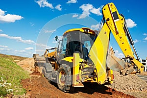 Excavator Loader with backhoe works