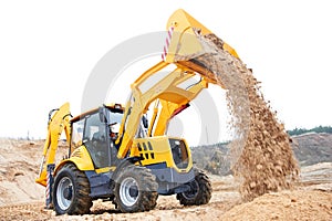 Excavator Loader with backhoe works