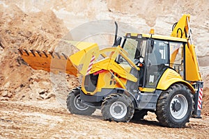 Excavator Loader at earth moving works