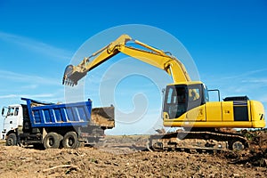 Excavator loader at work