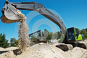 Excavator loading works