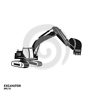 Excavator and backhoe logo vector template