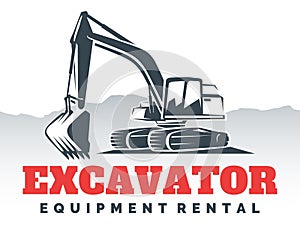 Excavator logo design.