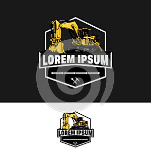 Excavator logo designs concept vector illustration