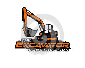 Excavator logo template vector. Heavy equipment logo vector for construction company. Creative excavator illustration for logo tem