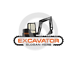 Excavator logo template vector. Heavy equipment logo vector for construction company. Creative excavator illustration for logo tem