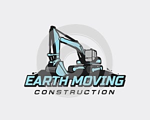 Excavator logo template vector. Heavy equipment logo vector for construction company. Creative excavator illustration for logo tem