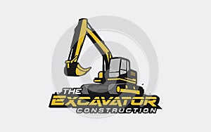 Excavator logo template vector. Heavy equipment logo vector for construction company. Creative excavator illustration for logo tem