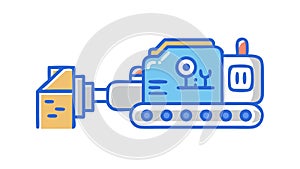 Excavator Machine Vector for Construction and Engineering, vector design Generative AI