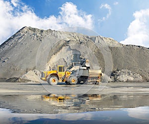 Excavator in the mine.