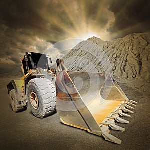 Excavator in the mine.