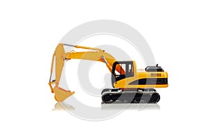 excavator model isolated on white background