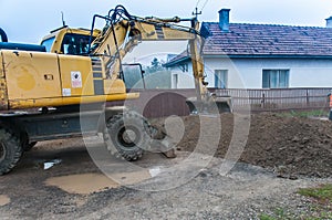 Working excavator.