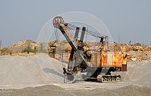 Excavator in an opencast mine