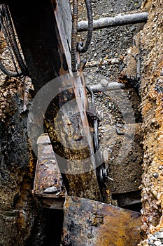 excavator in operation,