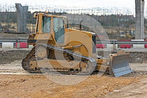 Excavator on a road construction site