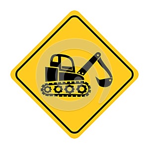 Excavator Road sign