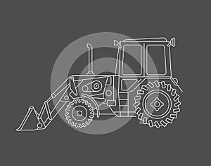 Excavator vector draw