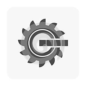 Excavator wheel bucket vector icon design.
