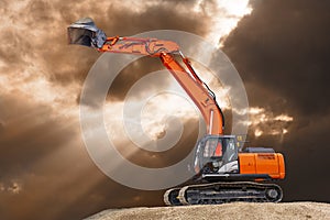 Excavator at work on construction site