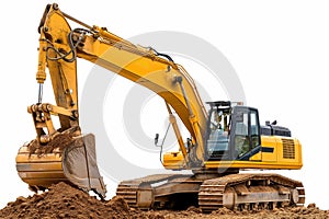 Excavator at Work on Construction Site