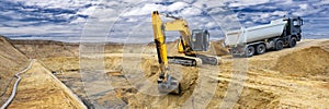 Excavator at work on construction site