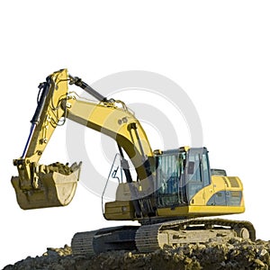 Excavator working on the groud